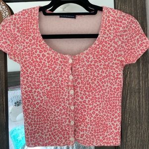 pink cheetah print button up